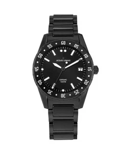 JACQUES LEMANS Men Analog Quartz Casual Watch Classic Dress Black Dial Waterproo - Picture 1 of 7