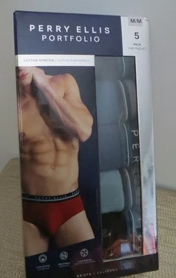 Calzoncillos boxer Perry Ellis Portfolio talla M 5 paquete logotipo algodón colores asst NUEVOS/paquete Foto 1 de 3