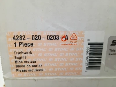 GENUINO OEM STIHL (versión actualizada) BLOQUE CORTO 4282-020-0203 BR600 BR700 Foto 1 de 4
