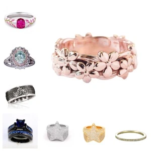 Rings Elegant Size 5-11 Women Wedding Ring Jewelry Cubic Zirconia - Bild 1 von 31