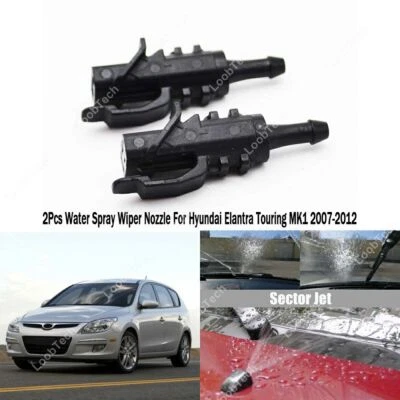 Boquilla limpiaparabrisas pulverizadora para Hyundai Elantra 2007-12 2 piezas lavadora de parabrisas delantero chorro Foto 1 de 4