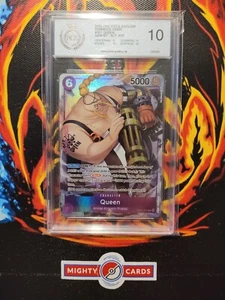 One Piece Karte Card Queen OP01-097 R Romance Dawn Holo Alt Art PGS 10 GEM MT - Bild 1 von 2