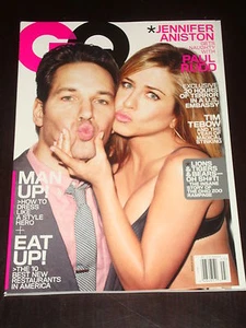 GQ magazine 2012, Paul Rudd, Jennifer Aniston, Tim Tebow, Ohio Zoo Rampage RARE - Picture 1 of 1