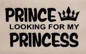 PRINCE LOOKING FOR MY PRINCESS SHIRT (FRONT PRINT ONLY) SAYING - Picture 1 of 25