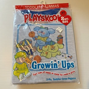 Pigiama vintage Playskool bambino 4T nuovo con scatola Growin' ups set 2 pezzi - Foto 1 di 2