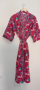 Women Soft Robe Kimono Lightweight Spa Shower Bathrobe Cotton Kimono Long - Picture 1 of 18
