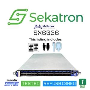 ♻️ Mellanox SX6036 36 Port 40GB Homelab Switch Dual PSU w/ MLNX-OS⚡Fast Ship - Picture 1 of 2
