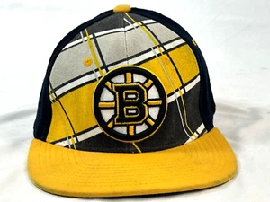 Boston Bruins NHL Hockey Hat Cap Plaid Yellow Zephyr ZFit Medium Large M/L ZHat - Picture 1 of 9