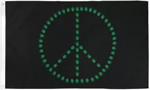 Marihuana Blatt Friedensflagge 3x5ft 420 Topf Unkrautkiffer Flagge Marihuana Friedensflagge - Bild 1 von 2