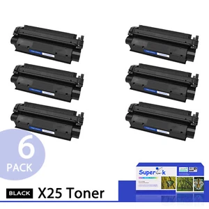 6PK X25 Black Toner Cartridge for Canon X-25 imageCLASS MF3220 MF324 MF5530 - Picture 1 of 24