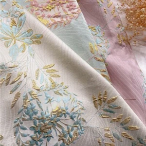 140cm Jacquard Fabric for DIY Clothing Upholstery Cushion Floral Embossed Cloth - Picture 1 of 13