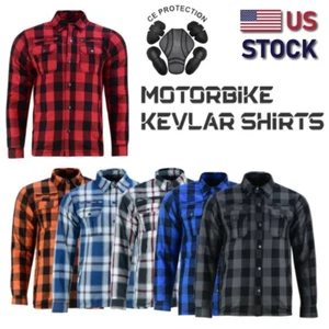 Camicia Moto Lumberjack Impermeabile Flanella Foderata Kevlar CE Armatura - Foto 1 di 14