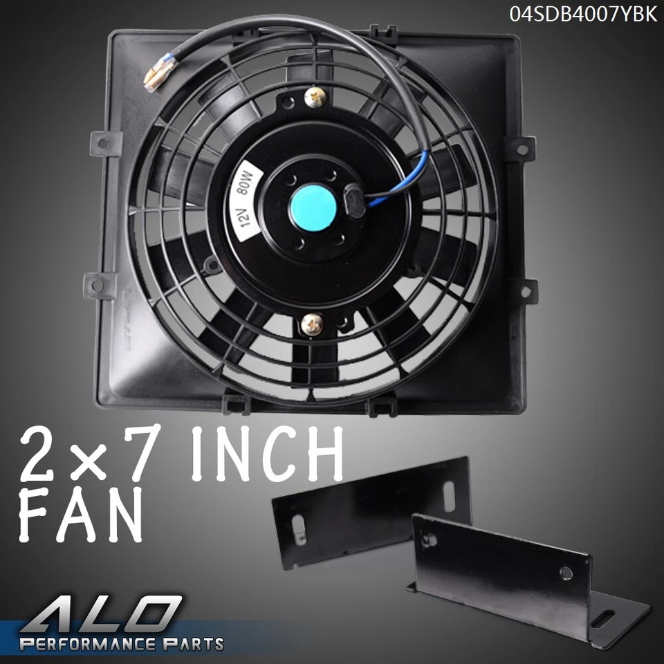 New Universal 12V 7" Pull Push Electric Engine Slim Oil Cooling Fan 2pcs Foto 1 de 4