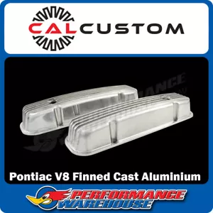 Pontiac V8 Polished Finned Aluminium Valve Covers Tall 326 350 389 400 421 455 - Picture 1 of 4