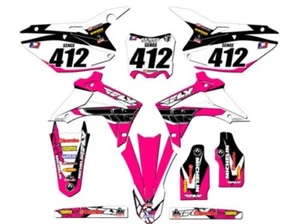 2013-2016 CRF 450 R 13 FLY Pink Senge Graphics Kit Compatible with Honda - Picture 1 of 10