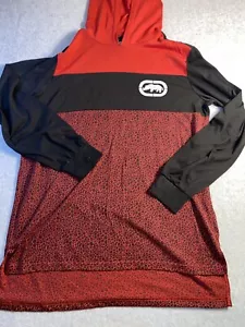 Ecko Unltd hoodie mens Med pullover Long sleeve hooded spell out logo Red Black - Picture 1 of 8