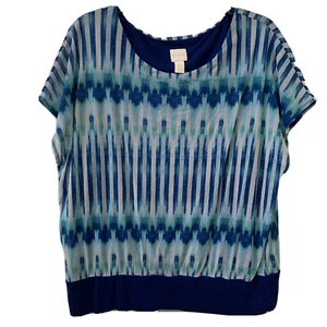 Camicetta Chicos Top Donna Extra Large XL 3 Multicolore Stampa Boho Arte Artistica da Indossare - Foto 1 di 4
