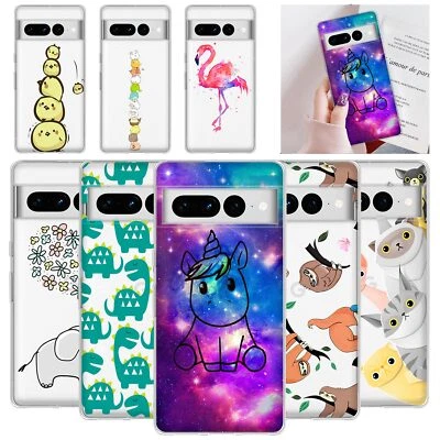 Funda de dibujos animados para teléfono Google Pixel 9A 7 7A 6 Pro 8A linda cubierta de silicona para teléfono animal Foto 1 de 4