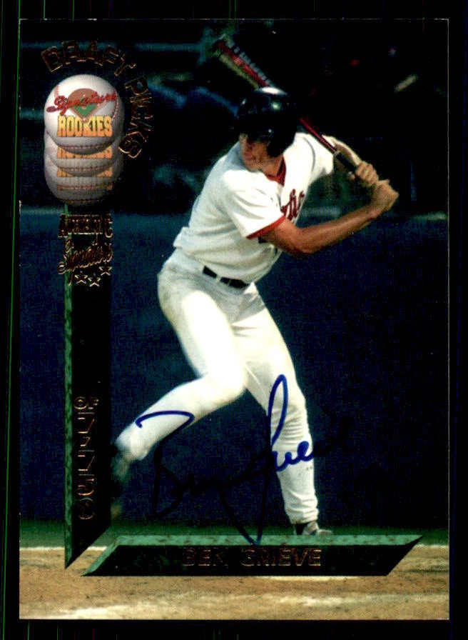1994 Signature Rookies Draft Picks #3 Ben Grieve Auto #/7750 (ref 11765) - Image 1 of 2