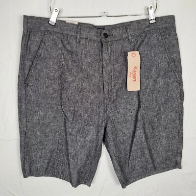 NUEVO Pantalones Cortos Chinos Rectos Levi's Gris Algodón Talla 40 Entrepierna 10" Foto 1 de 4