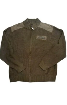 Harley Davidson Willie G Skull Full Zip Knit Sweater Stone Grey Size XL  NWT  - Image 1 of 4