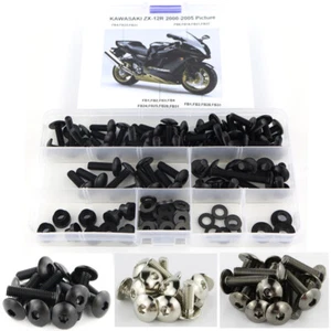 Motorcycle Steel Fairing Bolts Body Screws Kit Fit For Kawasaki ZX-12R 2000-2005 - Picture 1 of 12