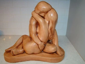 Mid Century Lovers Nude Embrace Statue Replica Arnold Bergere Leonardo Art 1968 - Bild 1 von 12