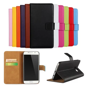 Flip Echt Leder Handy Tasche Case Cover Schutz Hülle Bumper Etui Schale Wallet 6 - Bild 1 von 5