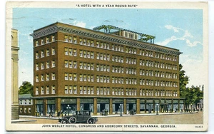 John Wesley Hotel Savannah Georgia 1929 Postkarte - Bild 1 von 1