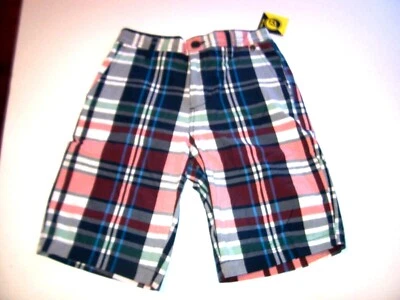 NUEVO Volcom Big Youth Chicos Rojo Azul Marino Cuadros Caqui Pantalones Cortos Talla 20/30 Foto 1 de 2