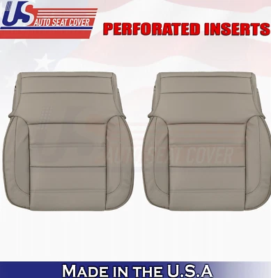 2018 For GMC Yukon Denali Driver & Passenger Bottom Perf Leather Seat Covers Tan - Image 1 of 4