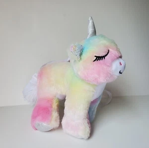 Plush Unicorn Crossbody Purse Coin Change Tie Dye Rainbow Sequins Glitter Cute - Picture 1 of 12