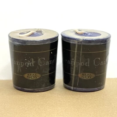 BEANPOD Candle BLACKBERRY IVY Votive Candles LOT OF 2 Real Soy Wax - Image 1 of 3