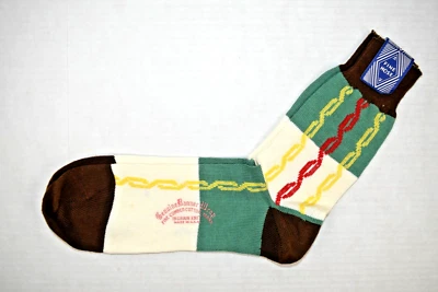 Calcetines Vintage Manguera Fina Años 40 50 Deco Mod Argyle Cadena 9.5" x 8.5" Nuevos con Etiquetas Foto 1 de 4
