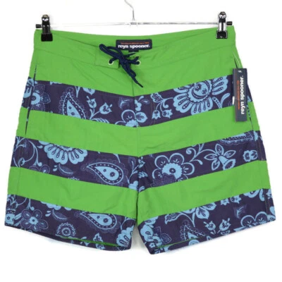 Reyn Spooner Mens Swim Trunks Shorts Size 30 Green Blue Pe'ahi Floral Hawaiian - Image 1 of 4