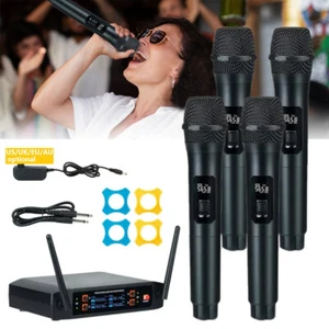 Drahtloses Mikrofon, 4-Kanal Handheld Kabelloses Metall Dynamisches Mikro System - Bild 1 von 26