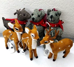 Set/6 Martha Stewart Christmas Ornaments Woodlands Collection Deer Bears 2008 - Picture 1 of 15