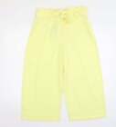 River Island Womens Yellow Polyester Trousers Size 12 L21 in Regular