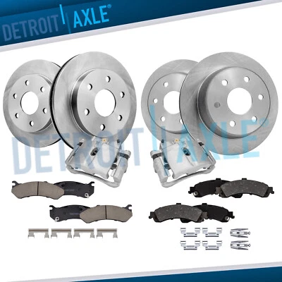 Front Rear Disc Rotors Brake Pads Front Calipers for Chevy Silverado 1500 Yukon - Image 1 of 4