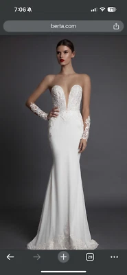 Berta Muse Alecia 17-122 Wedding Dress Size 38 Sample Orig $11,000 Sample Condit - Image 1 of 4