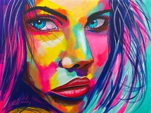 Handgemaltes abstraktes Acrylbild - Gabrielle - Bild 1 von 6