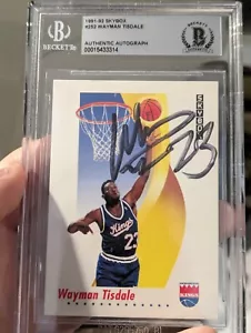 Wayman Tisdale signiert 1991 SkyBox Karte Beckett - Bild 1 von 2