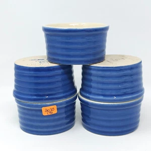 Emile Henry 10-66 Blue Ramekin Dishes - Set of 5 Made in France Very Good - Picture 1 of 5