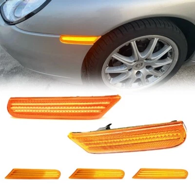 Luces de señalización LED delanteras de lente amarilla para Porsche Boxster 986 911 996 GT2 GT3 Foto 1 de 4