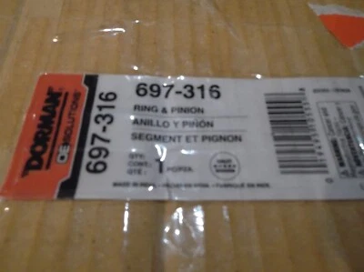 Anillo y piñón trasero Dorman 697-316 para camioneta F250 F350 Ford F-250 F-Super Duty Foto 1 de 2