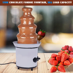 4 Tiers Commercial Stainless Steel Chocolate Fondue Waterfall Fountain Maker - Picture 1 of 12