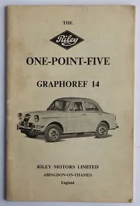 Parts Manual for The Riley One-Point-Five (1.5) Graphoref 14, BMC - Picture 1 of 2