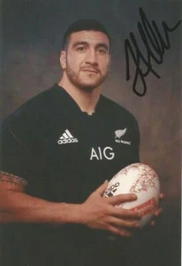 NEW ZEALAND & WASPS RUGBY: JEFFERY TOOMAGA-ALLEN SIGNED 6x4 PORTRAIT PHOTO+COA - Picture 1 of 1
