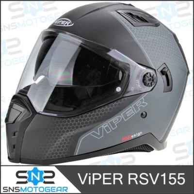 Viper RS-V155 Full Face ACU Gold Motorcycle Motorbike Helmet - Trik Black/White - Image 1 of 4