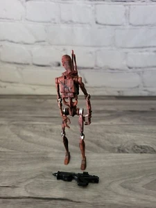 H4H Star Wars 3 3/4" Battle Droid Battle Damaged Red Custom Figure B - Picture 1 of 8